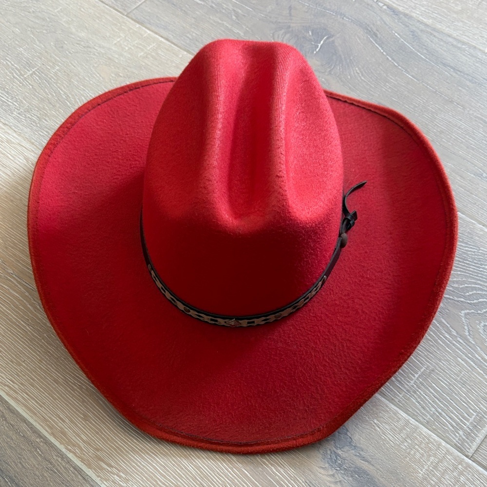 Red Cowboy Hat with Black Band